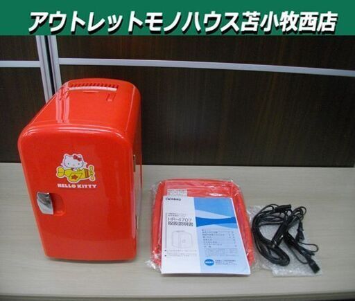 美品 ツインバード 保冷保温ボックス HR-4707 ハローキティ 2電源式コンパクト 赤色 HELLO KITTY 保冷温庫 苫小牧西店