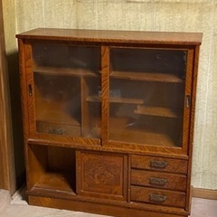 あげます　小ぶりな茶箪笥　飾り棚　水屋箪笥　昭和レトロ89x29...