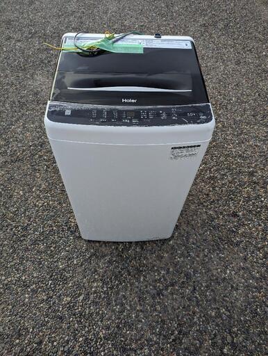 【お渡し決定】Haier 5.5kg 2022年製　お急ぎコース10分　「しわケア脱水」採用　全自動洗濯機　JW-U55A-K