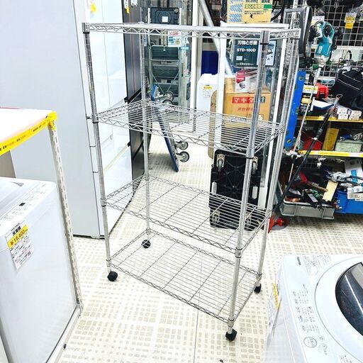 【複数購入で割引相談可】家具 メタルラック 4段 スチール 収納 キャスター③
