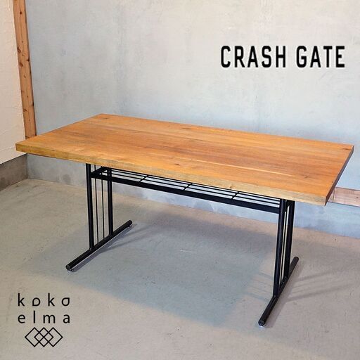 CRASH GATE(クラッシュゲート)/ノットアンティークスのGRIT(グリット) オーク無垢材 LDテーブルです。ブルックリンスタイルなど男前インテリアにおススメのダイニングテーブル♪DJ423