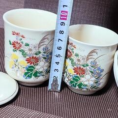 ✨薩摩焼　永田窯　蓋付　未使用　夫婦湯呑の画像