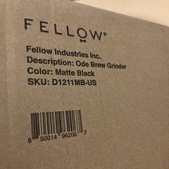 Fellow Ode Brew Grinder Black ほぼ新品の画像