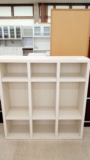 ★ジモティ割あり★ ㈱フナモコ 飾り棚 アイボリー H114×D30×W109 クリーニング済み TJ2649