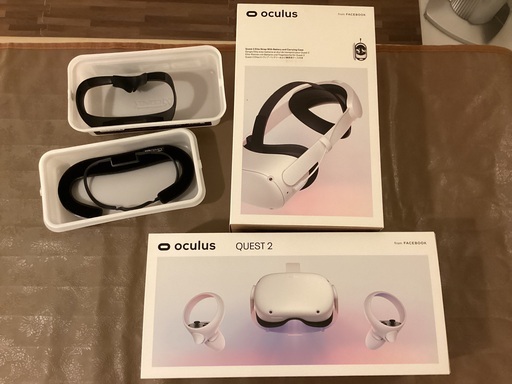 【 VRヘッドセット一式・エリートストラップ（別売り予備バッテリー）・フェイスアタッチメント新品】Quest2 Elite Strap With Battery and Carrying Case（Quest2Eliteストラップバッテリー及び携帯用ケース）
