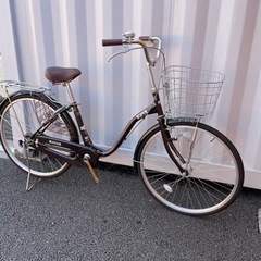 ママチャリ自転車 26インチ オートライト/鍵付き 変速機なし