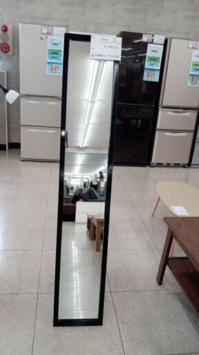 ★ジモティ割あり★ 不二貿易(株) 姿見 黒 H150×D42.5×W27.5 クリーニング済み TJ2657