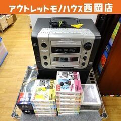 日本コロムビア CDカラオケシステム カセットテープ対応 CVK-300 1999年製 CD23枚＆マイク2点付き コロンビア 西岡店