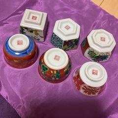 🔻九谷焼 組盃 時代画風/青郊窯　和食器 酒器 セットの画像