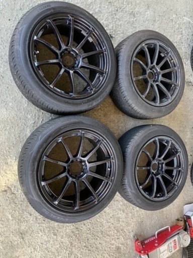 アドバン風！9.0j18インチPCD114.3アルミホイール！タイヤ&ホイールセット！