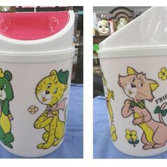 当時物 レトロ！ ポップ FRIENDS ごみ箱 直径19×高さ21.5㎝ 動物 ゴミ箱 ダストボックス 西岡店の画像
