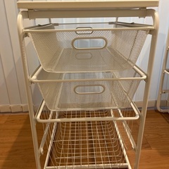 IKEA アルゴート　衣類収納　メッシュカゴ　引き出し完成品2つの画像