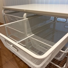 IKEA アルゴート　衣類収納　メッシュカゴ　引き出し完成品2つの画像