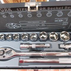 DIMIWORK　DW017T　ソケットレンチセット　未使用品　店舗展示品　22/21/19/17/16/15/14/13/12/11/10/8/7mm　ラチェット/エクステンションバー　【ハンズクラフト宜野湾店】の画像