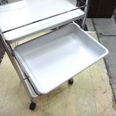 セット台 ワゴン ３段 キャスター付き スライド棚 高さ 約86cm 中古 札幌市東区 新道東店の画像