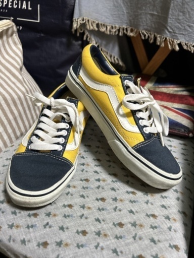 美品☆Vans old school☆Navy×Yellow☆サイズ23cm