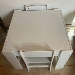 (取引中)机と椅子セット 収納付き
