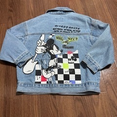 【男の子120】ミッキーバックプリントデニムジャケット