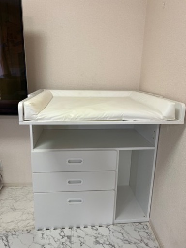 直接引き取り可能な方限定！IKEAオムツ替え台　スモースタード おむつ替え台, 引き出し3段付き,