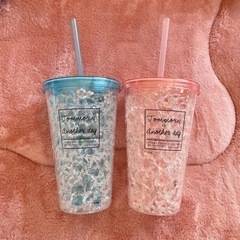 美品✨ 冷却 タンブラー 2個セット 蓋付き ストロー付き