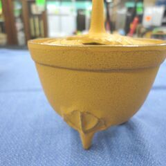 未使用品 岩鋳 南部鉄器 四季の香炉 いちょう 秋 金/黄茶 直径8.5cm 高さ9cm インテリア 置物 IWACHU 札幌 西岡店の画像