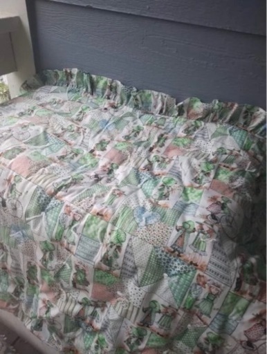 レトロスーちゃんキルト　⭐︎ ライムグリーン