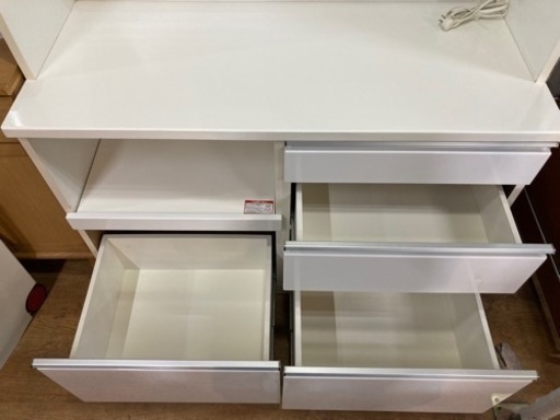 レンジボード 幅120cm ホワイト 中古