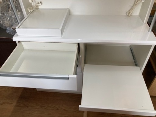食器棚 レンジボード ホワイト 幅120cm 中古 (ハット) 三郷の収納家具 