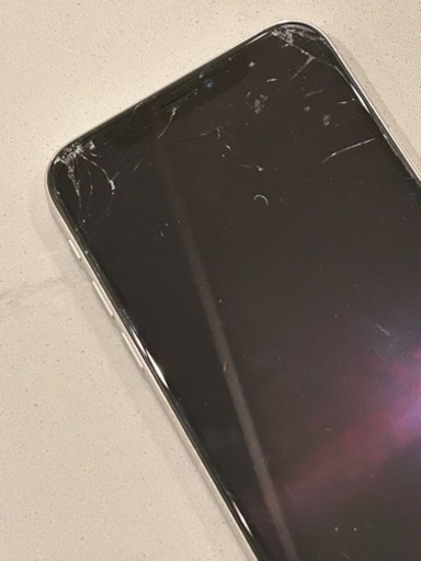 iPhoneX ホワイト 64GB SIMフリー ヒビあり 格安