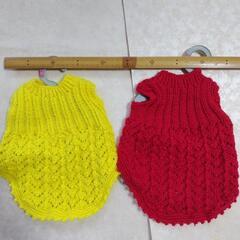 🐕️ワンコちゃんの純毛毛糸手編みセーター🎽  1枚200円→１８０円 の画像