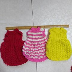 🐕️ワンコちゃんの純毛毛糸手編みセーター🎽  1枚200円→１８０円 の画像