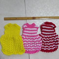 🐕️ワンコちゃんの純毛毛糸手編みセーター🎽  1枚200円→１８０円 の画像