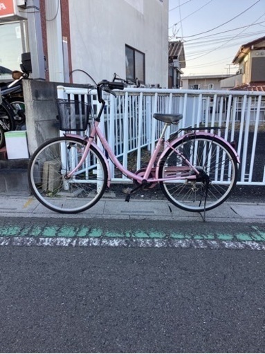 中古自転車】26インチ(パールピンクメタリック)外装6段の通販はau PAY 