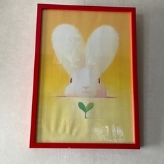 商談中　　　44.5㎝×62㎝　絵画　1000円　　パステルうさぎの画像