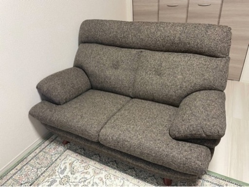美品 2人掛けハイバックソファ ポケットコイル