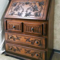 最終値引　カリモク家具　ライティングビューロー　レトロ　アンティーク 明石市 大蔵谷IC】ライティングビューロー ヨーロッパ家具 アンティーク 机