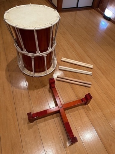 和太鼓　和太鼓置き　バチ