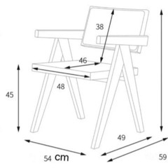 ピエールジャンヌレ　PierreJeanneret 　ラタンチェア リプロダクトの画像