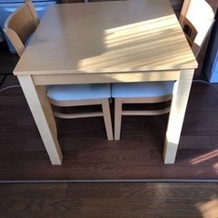 【引渡し決定】ダイニングセット　テーブル　イス　2人掛け　2人用　四角の画像
