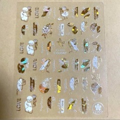 花柄 文字 フェイスのネイルアートシールの画像