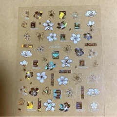 花柄 文字 フェイスのネイルアートシールの画像