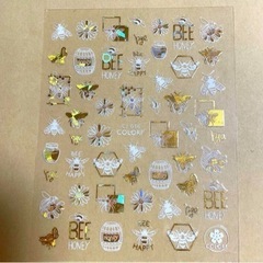 花柄 文字 フェイスのネイルアートシールの画像