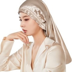 【新品未使用】シルクナイトキャップ シルクキャップ 筒型デザイン...