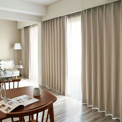 【継ぎ目なし】ドレープカーテン W310 H205 * 2枚 エクリュ 継ぎ目なし】ドレープカーテン W310 H205 * 2枚 エクリュ