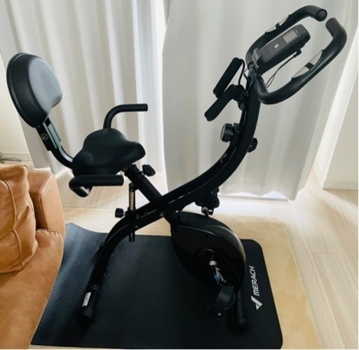 【取引完了】【未使用、未開封品】フィットネスバイク MERACH(メリック) スピンバイク ルームバイク 静音 負荷16段階 心拍数メーター付き アプリ連動 Zwift対応 折り畳み 家庭用 コンパクト収納