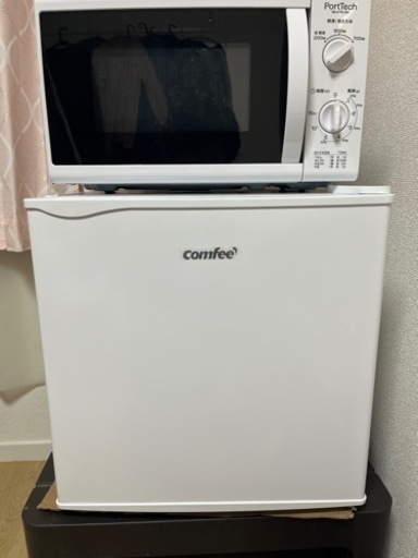 電子レンジ、ミニ冷蔵庫セット。