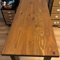 カウンター / ダイニングテーブル　無垢　幅140cmの画像