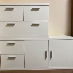 白いチェスト、洋服ダンス、タンス、テレビボード