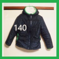 140 中綿裏起毛ジップアップコート　黒系【ネット決済・配送可能】