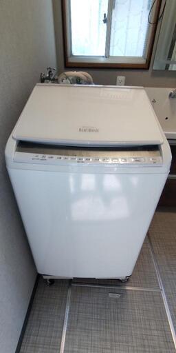 値下げ3万円/2025年9月まで保証付/日立洗濯乾燥機/ビートウォッシュ/BW-DV80F/2020年製/美品/使用頻度少/洗濯8K乾燥4.5K/